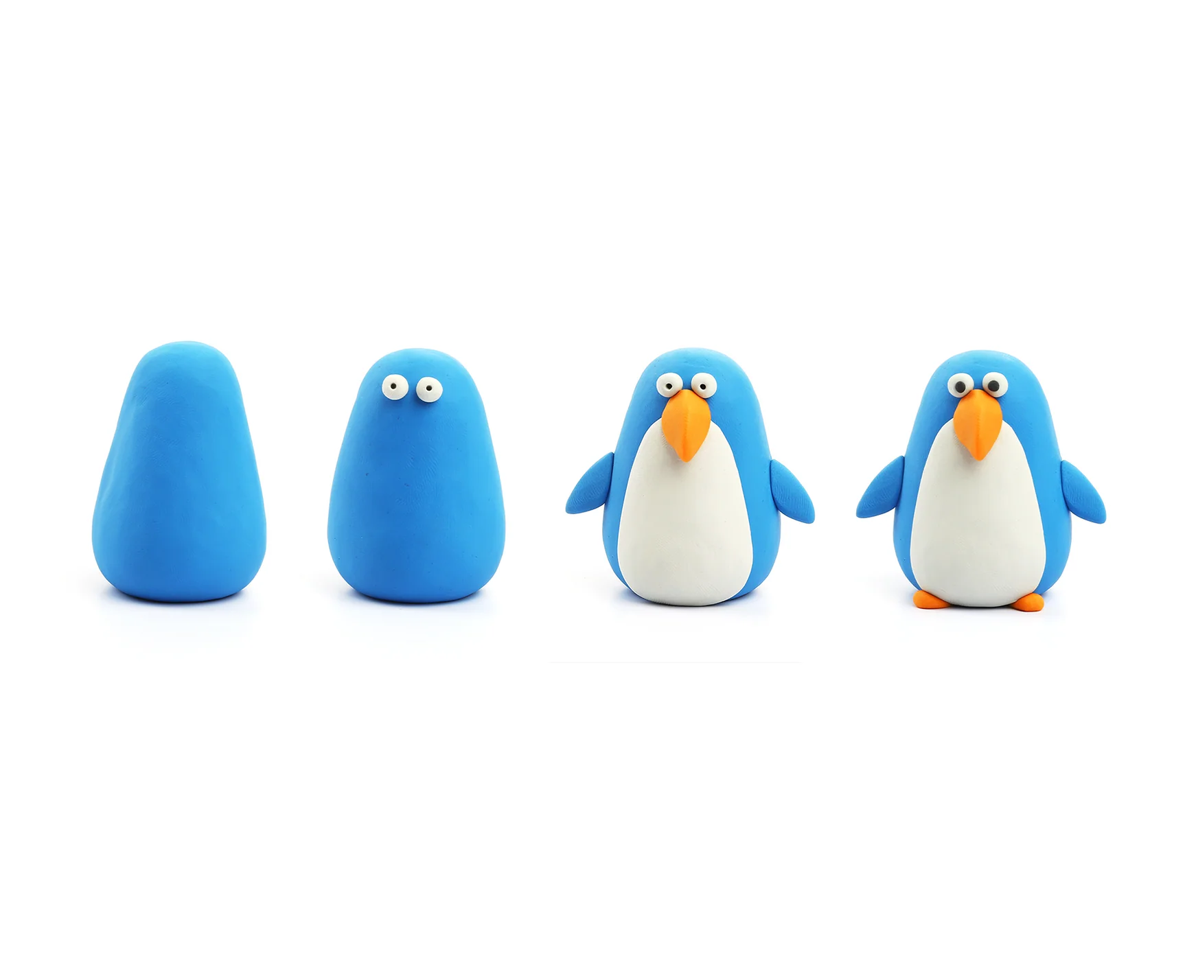 heyclay – birds penguin – 3 potjes heyclay – birds penguin – 3 potjes