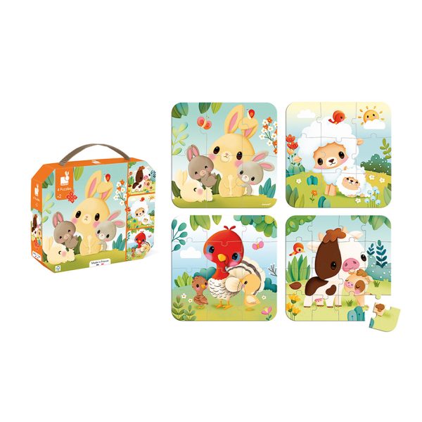 janod puzzel – 4 puzzels boerderijdieren