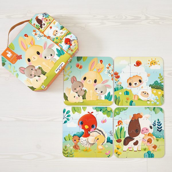 janod puzzel – 4 puzzels boerderijdieren