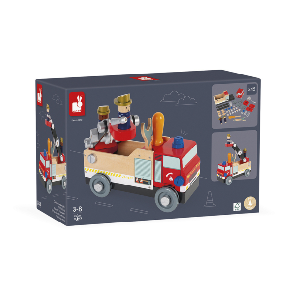 janod brico’kids – brandweerauto