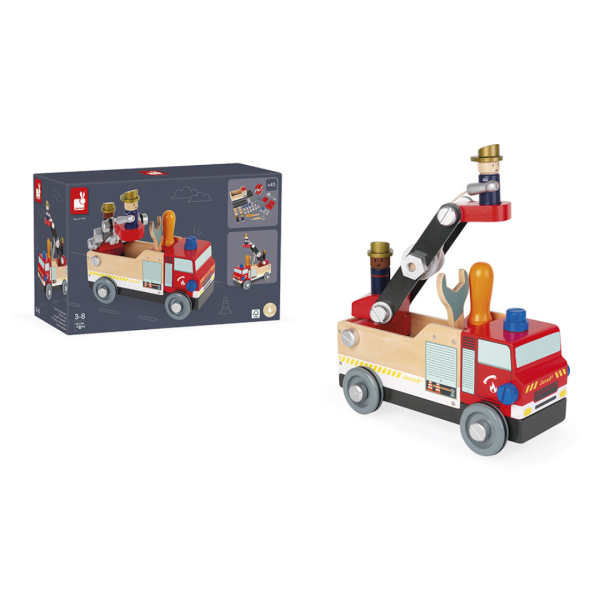 janod brico’kids – brandweerauto
