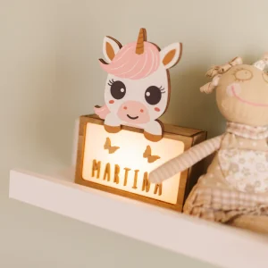 houten lampje unicorn