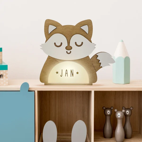 houten lampjes vos