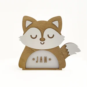houten lampjes vos