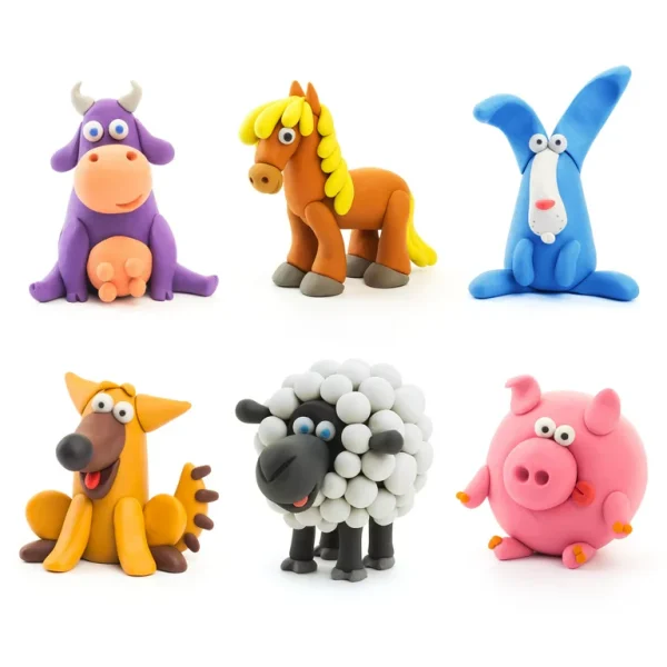 heyclay – boerderijdieren – 15 potjes