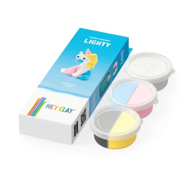 heyclay – rainbow unicorn lighty – 3 potjes