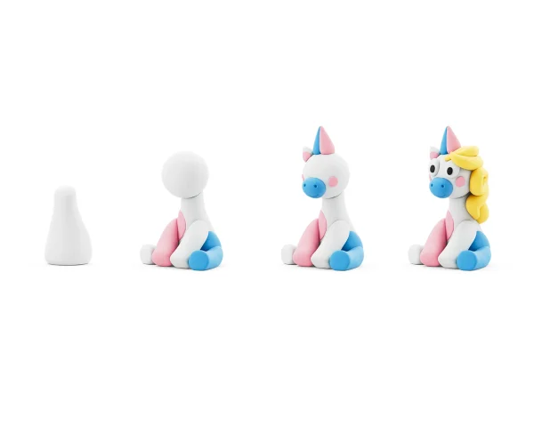 heyclay – rainbow unicorn lighty – 3 potjes