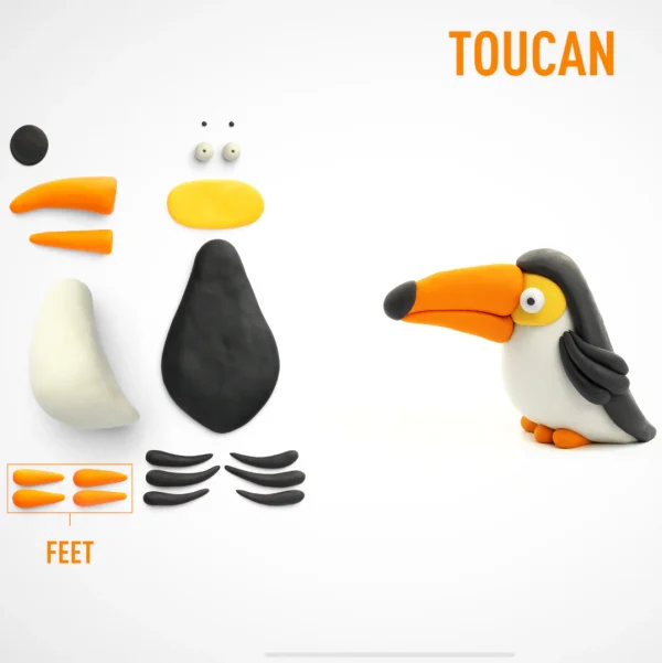 heyclay – birds penguin – 3 potjes