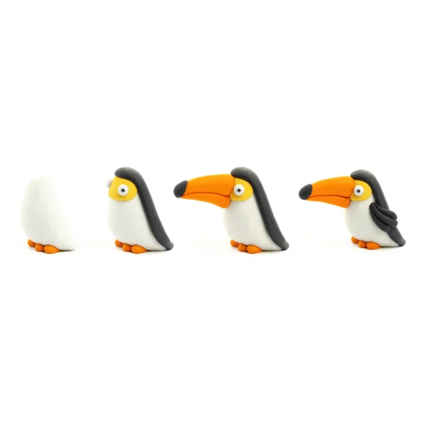 heyclay – birds penguin – 3 potjes